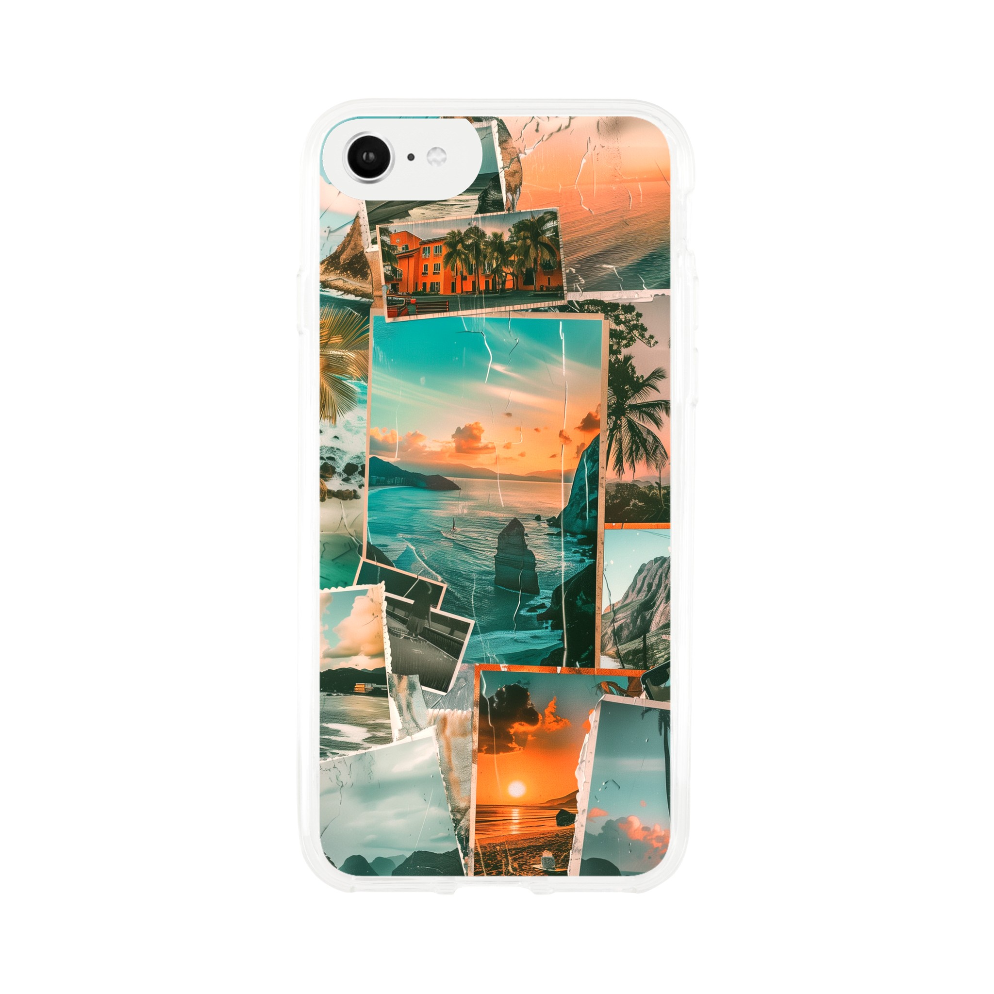 Summer Collage Clear iPhone Case