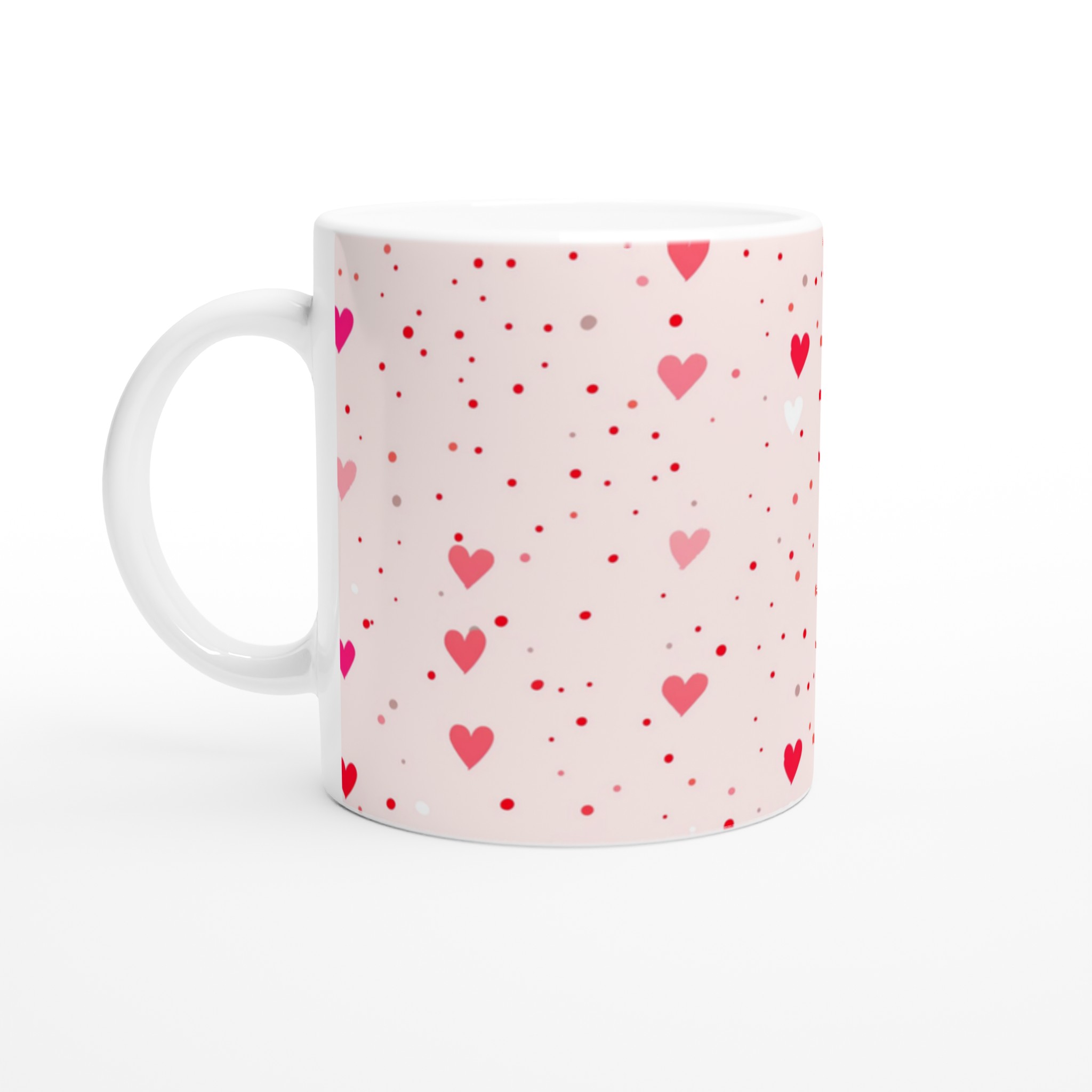 Tiny Hearts White 11oz Ceramic Mug