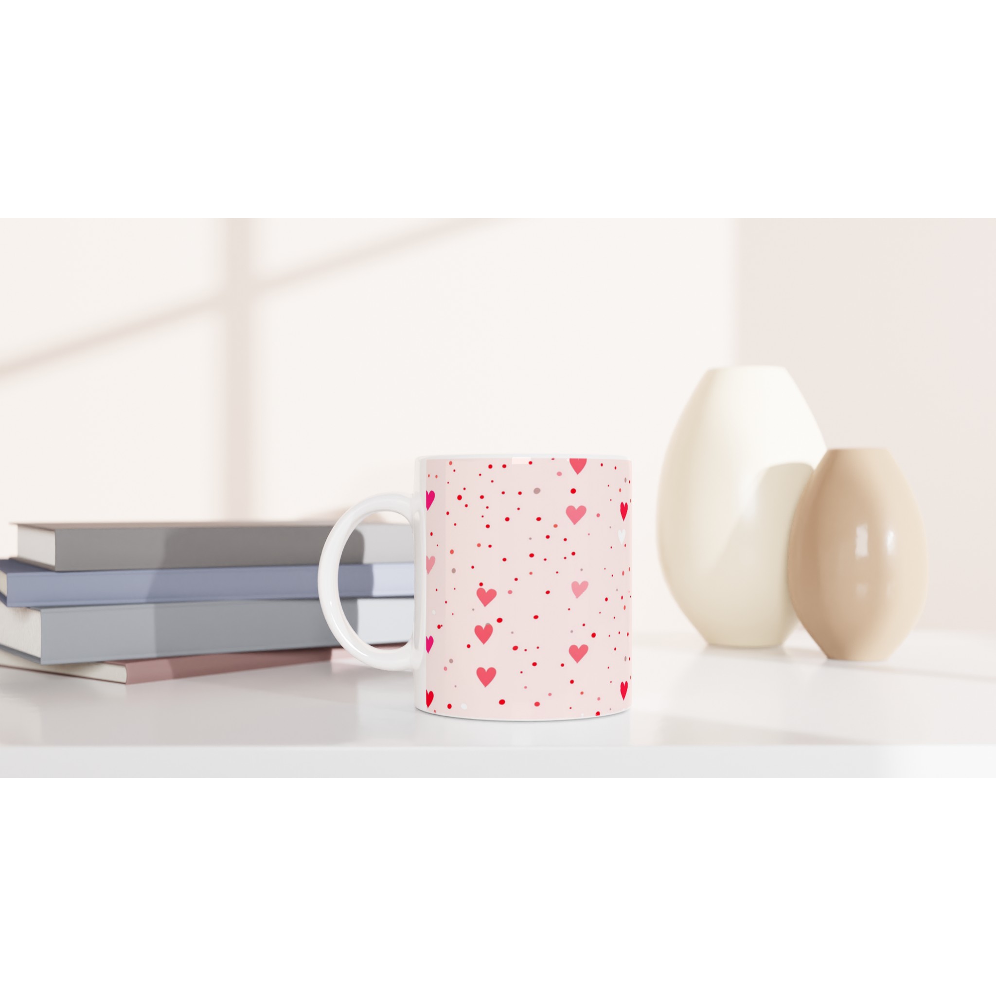 Tiny Hearts White 11oz Ceramic Mug