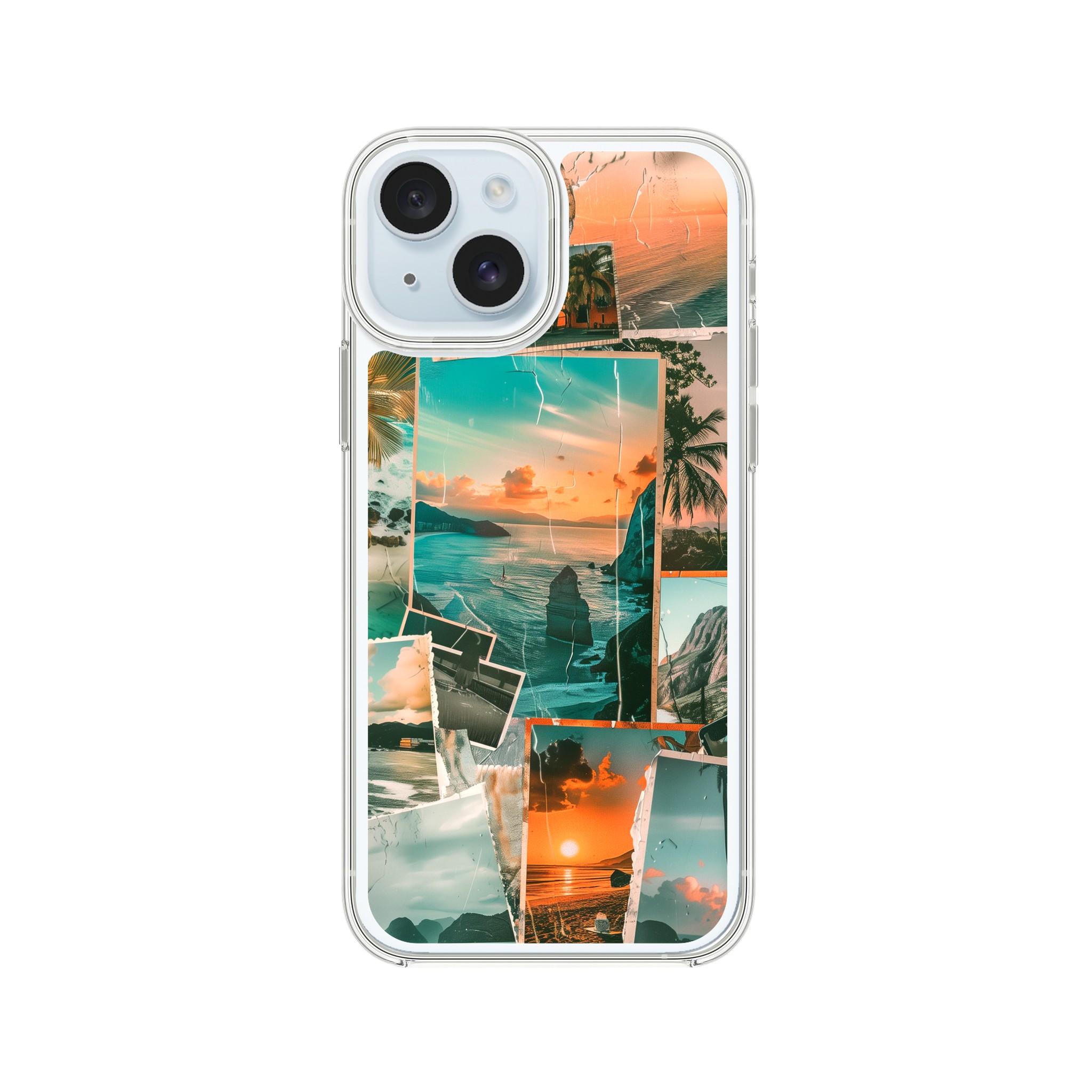 Summer Collage Clear iPhone Case