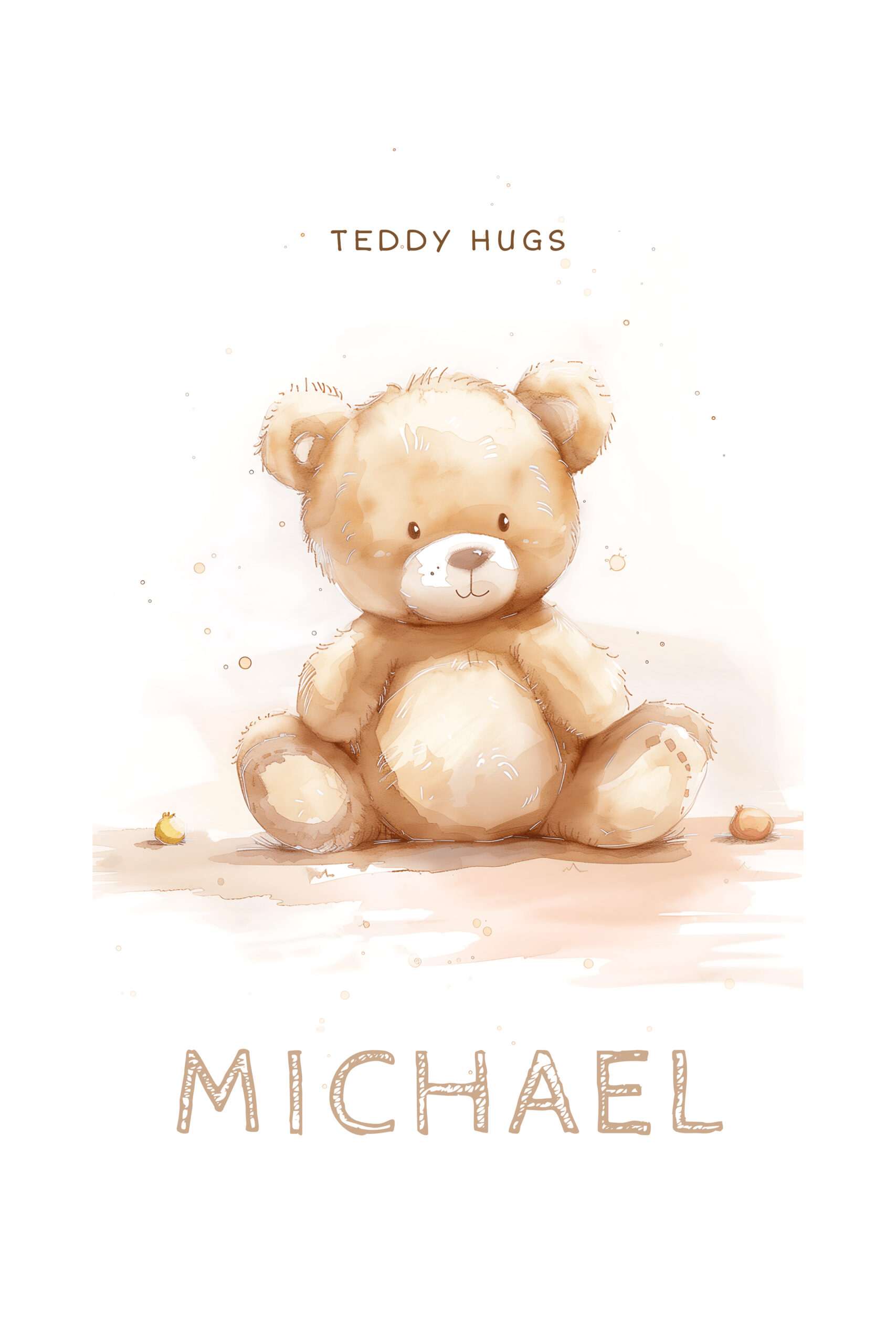 Teddy Hugs - Editable Kids Room Wall Art