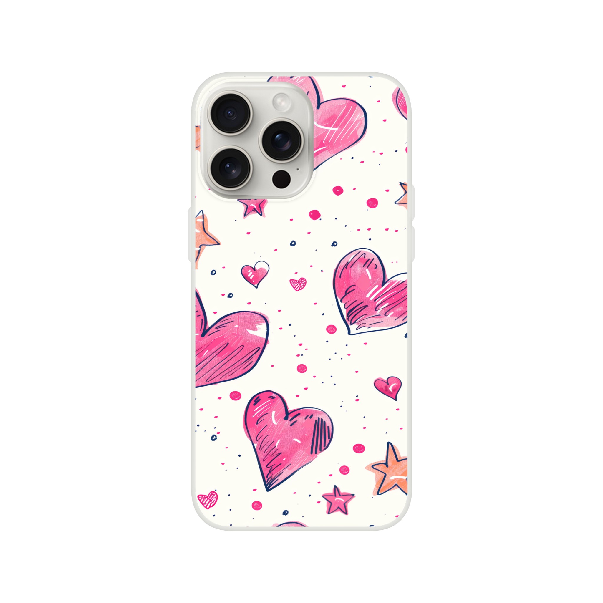 Scribbled Hearts Flexi Phone Case