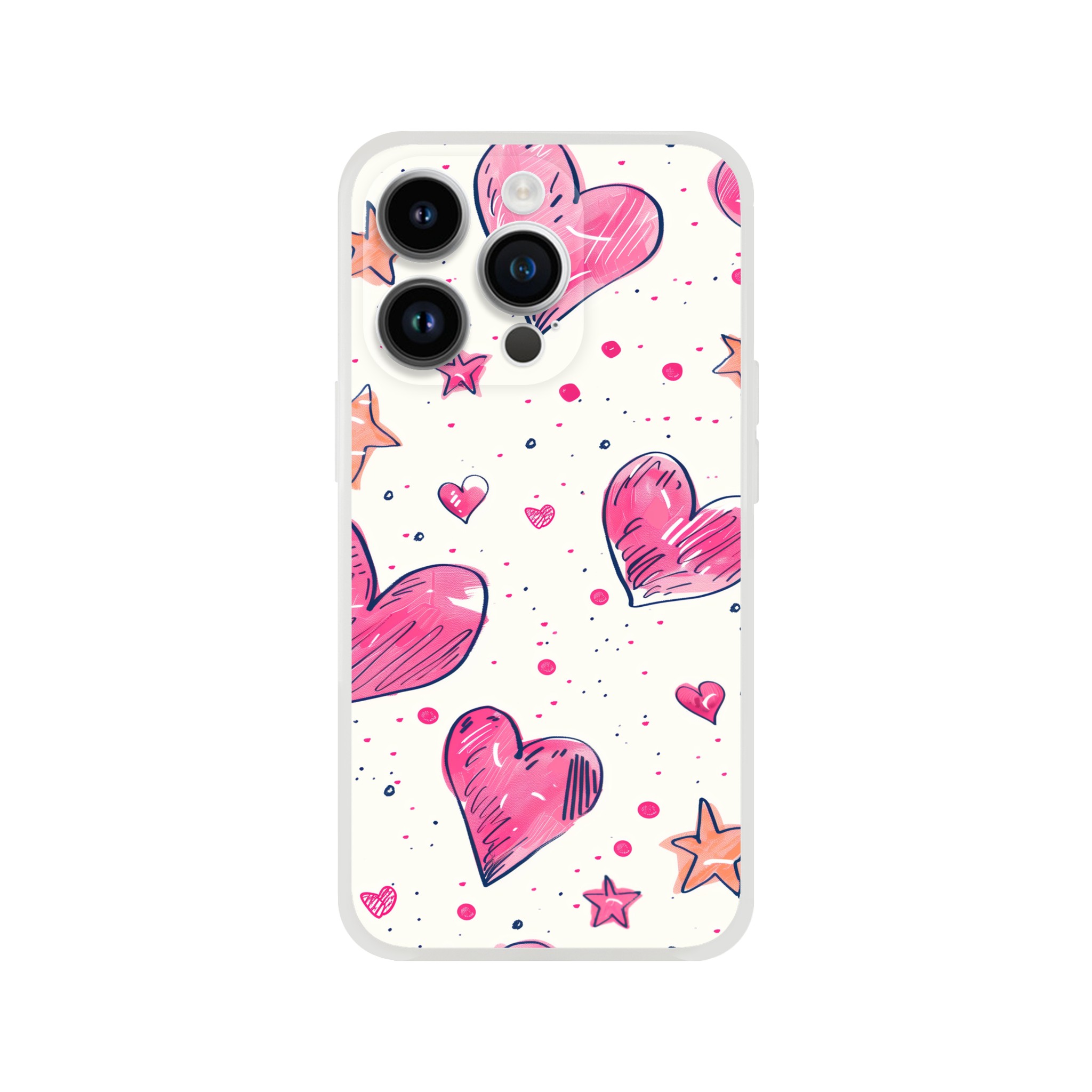 Scribbled Hearts Flexi Phone Case