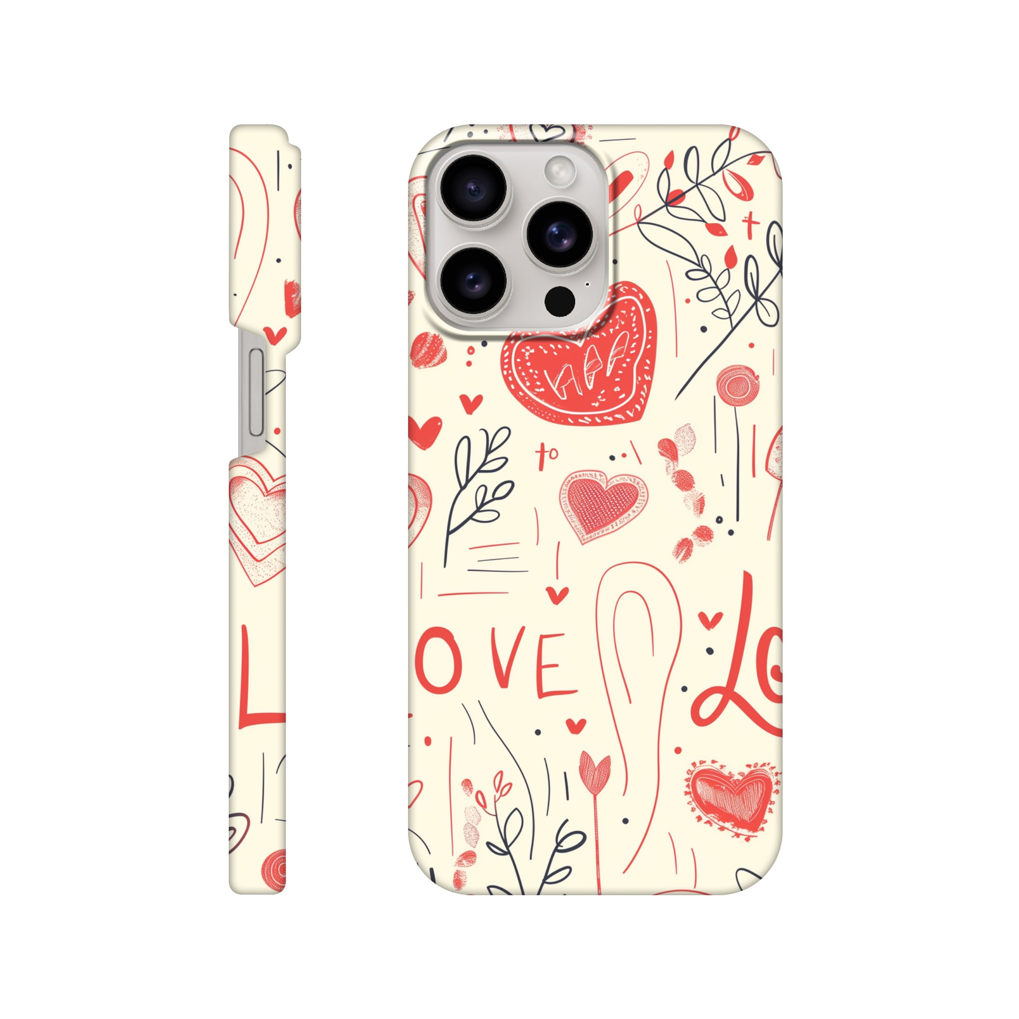 Hearts Drawings Slim Phone Case